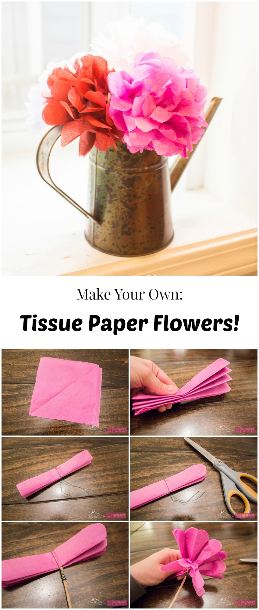 how to make tissue paper flowers step by step easy for kids