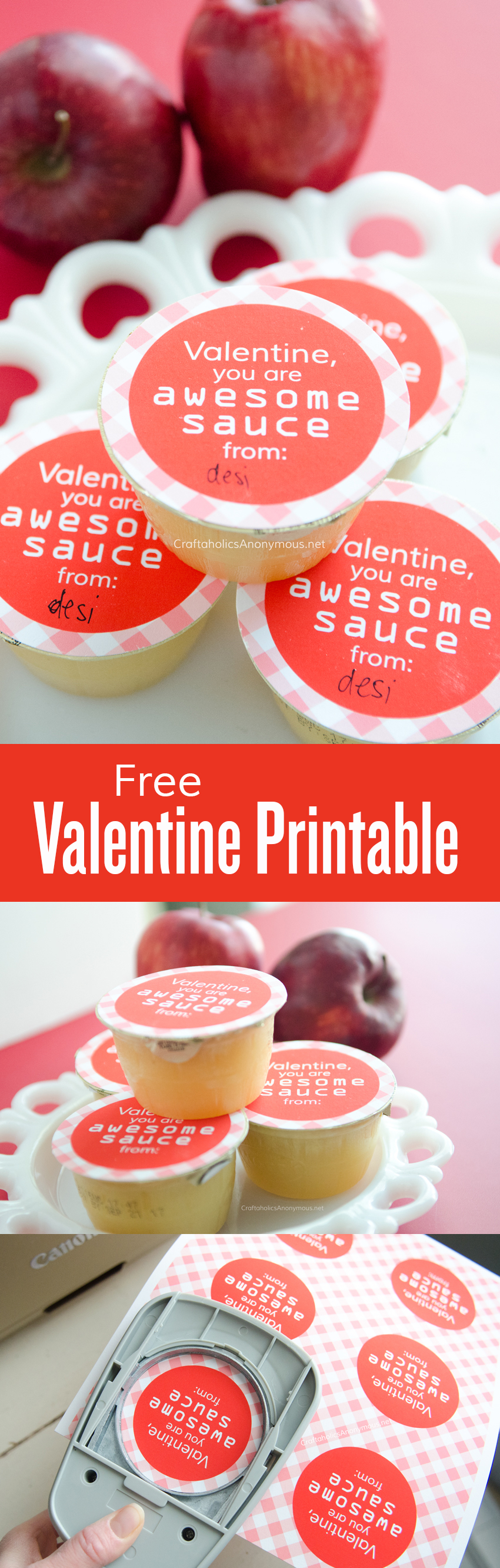 Free Printable Applesauce Valentine Printable