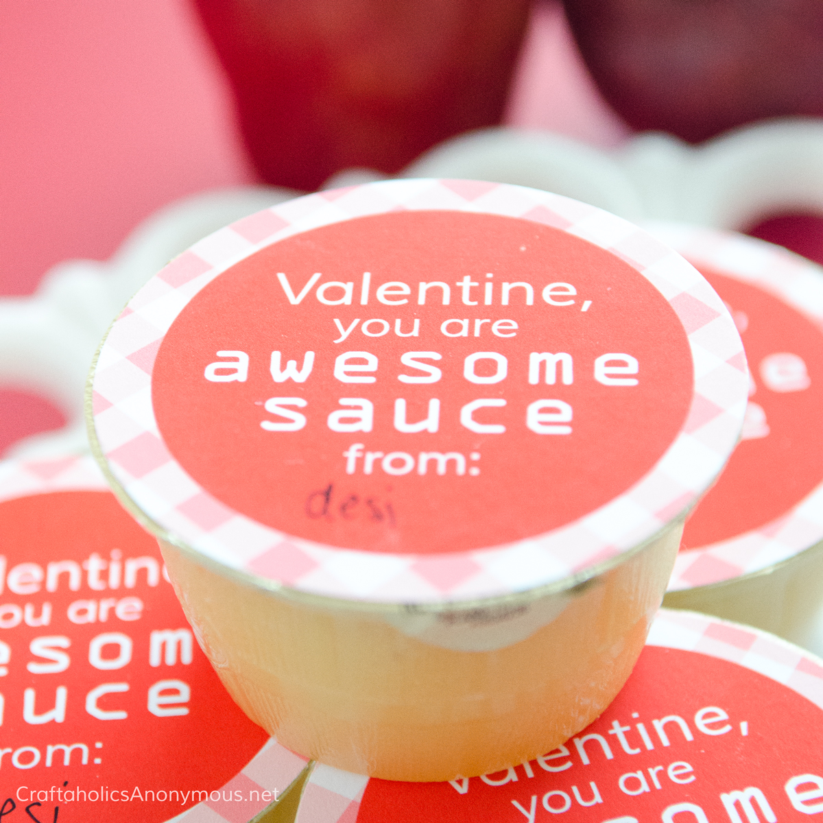 Applesauce Valentine Printable