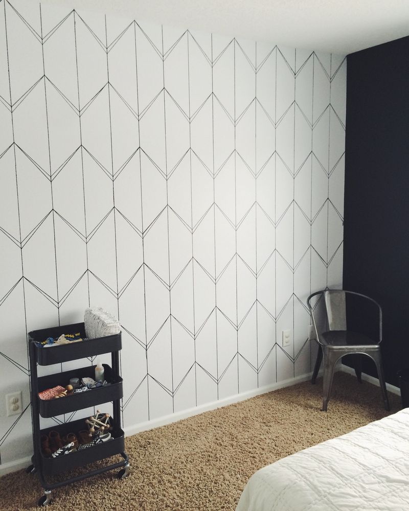 DIY Paint Pen Accent Wall (Cheapest Faux Wallpaper Ever) - The DIY Nuts