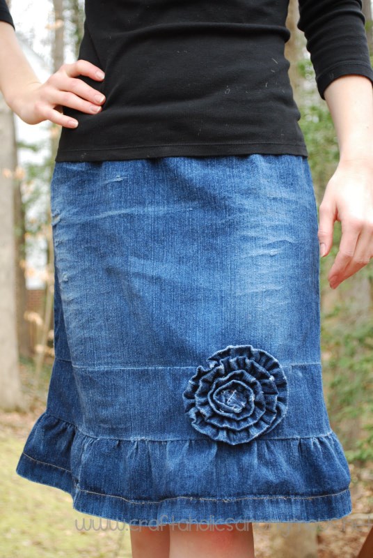 Джинсовая юбка своими руками из старых джинс