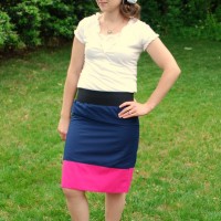 color block skirt