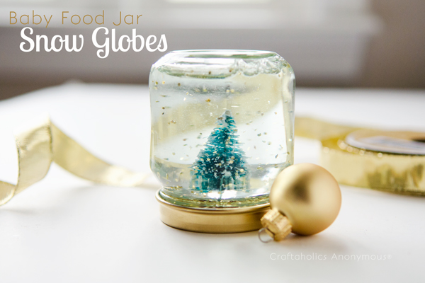 Craftaholics Anonymous® | Baby Food Jar Snow Globes Tutorial