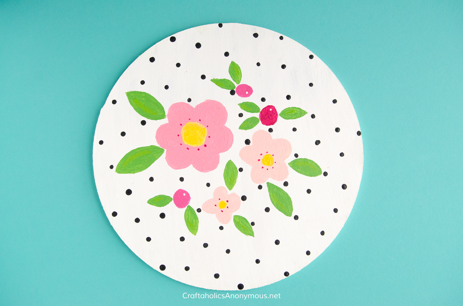 Craftaholics Anonymous Florals and Polka Dots Painting